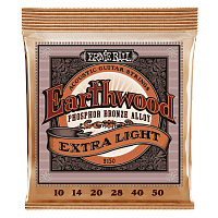 ERNIE BALL 2150 Earthwood Extra Light Phosphor Bronze Acoustic Guitar Strings - 10-50 Gauge