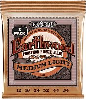 ERNIE BALL 3546 Earthwood Phosphor Bronze Medium Light 3 Pack 12-54