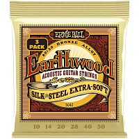 ERNIE BALL 3047 Earthwood 80/20 Silk and Steel Extra Soft 3 Pack 10-50